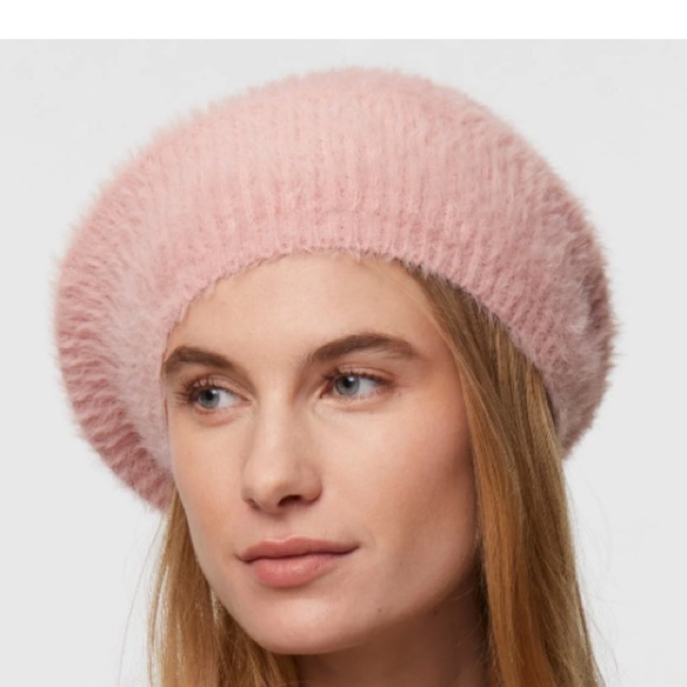 Lele SADOUGHI Angora dusty rose beret new without tags